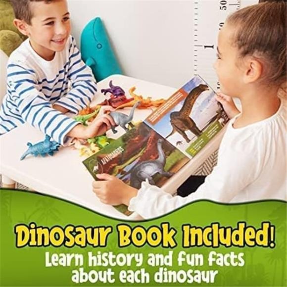 Dinosaur Figure for Kids 3-5+(12Plastic Dinosaurs with Educational DinosaurBook) - Picture 5 of 6